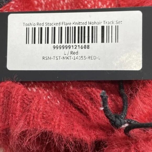 NEW ROCKSTAR Original Track Suit Stacked Knitted Mohair Size L Red - Picture 5 of 6